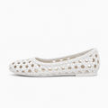 White Womens Hollow Out Ballet Flats - women's ballet flats UK
