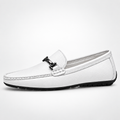 White Womens Leather Driving Everyday Loafers - women's leather loafers UK