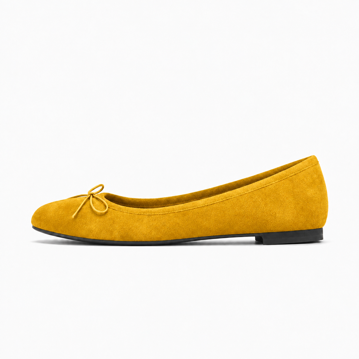 Yellow Womens Bow Everyday Ballet Flats - women's ballet flats UK
