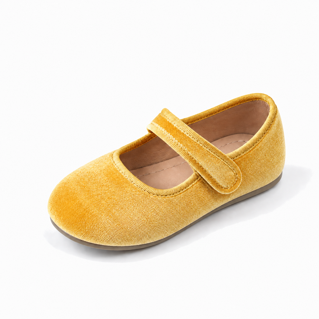 Yellow Kids Mary Jane Soft Sole Retro Ballet Flats - kids ballet flats UK