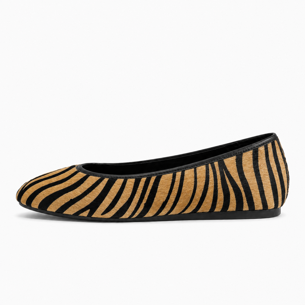 Zebra Womens Statement Pointed Toe Ballet Flats - womens pointed toe flats UK