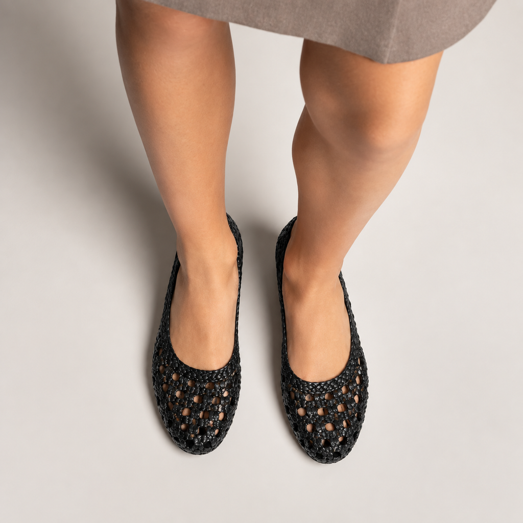 Womens Hollow Out Ballet Flats side view - women's ballet flats UK