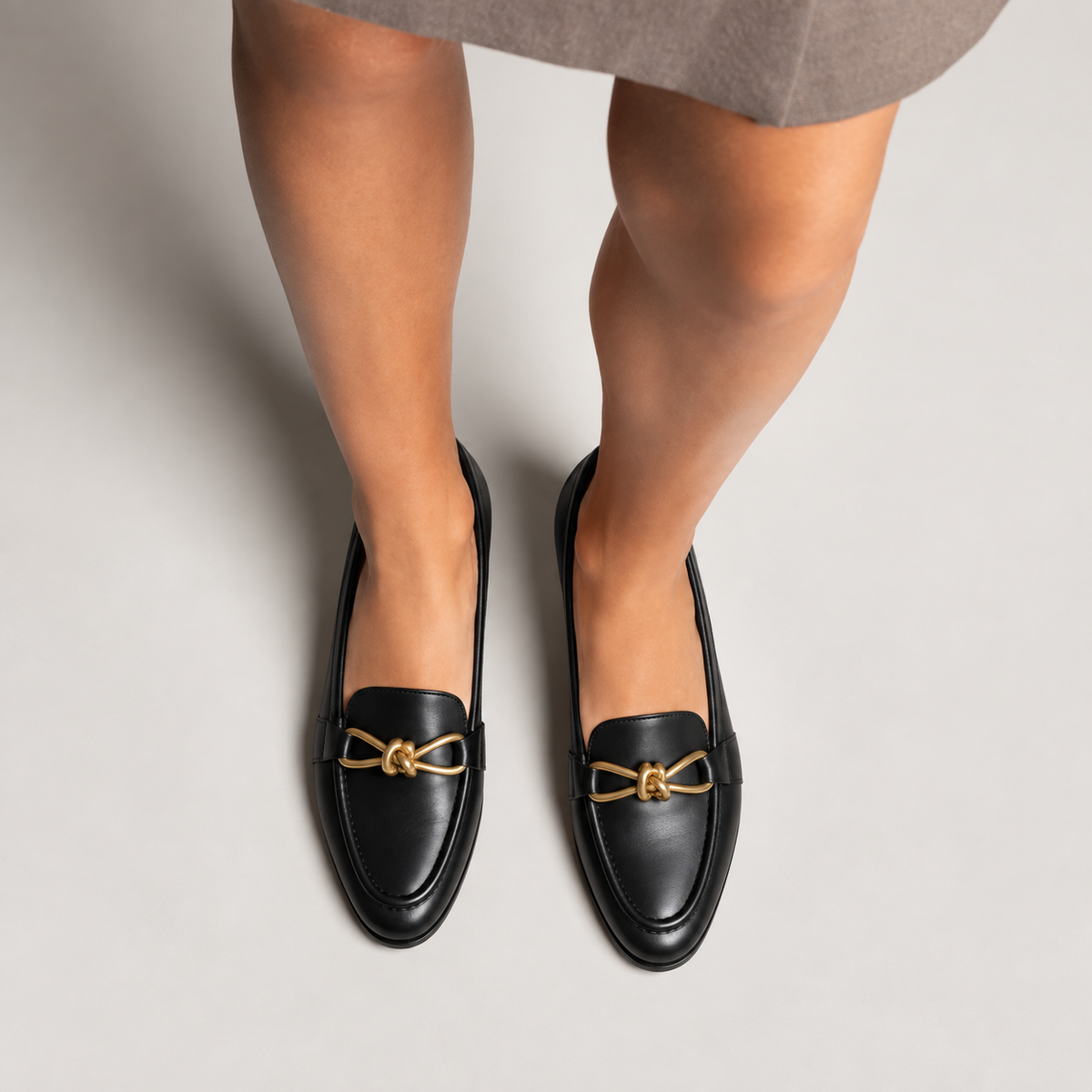 Womens Horsebit Chain Loafers side view - womens loafers UK