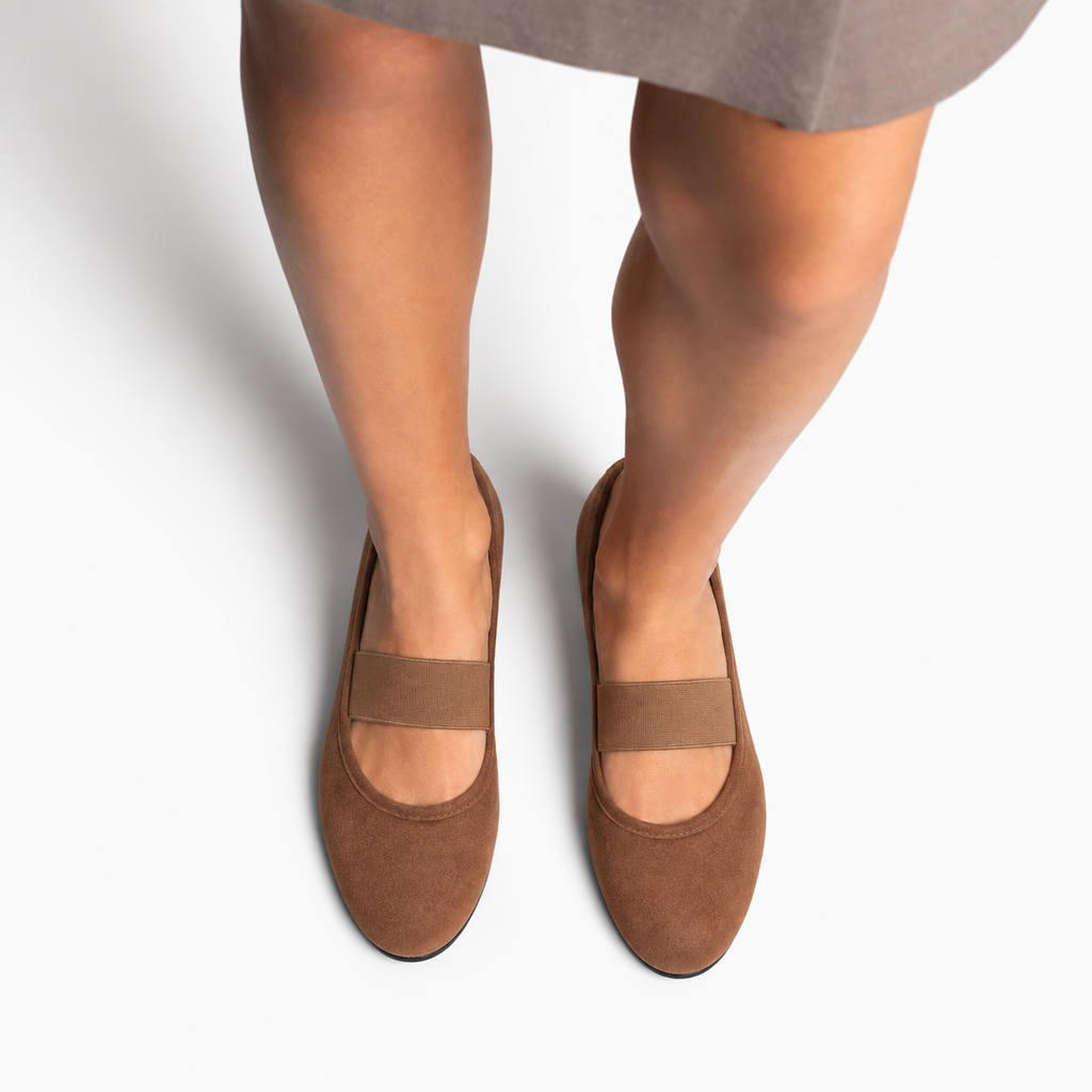 Womens Round Toe Mary Jane Flats side view - mary jane flats UK