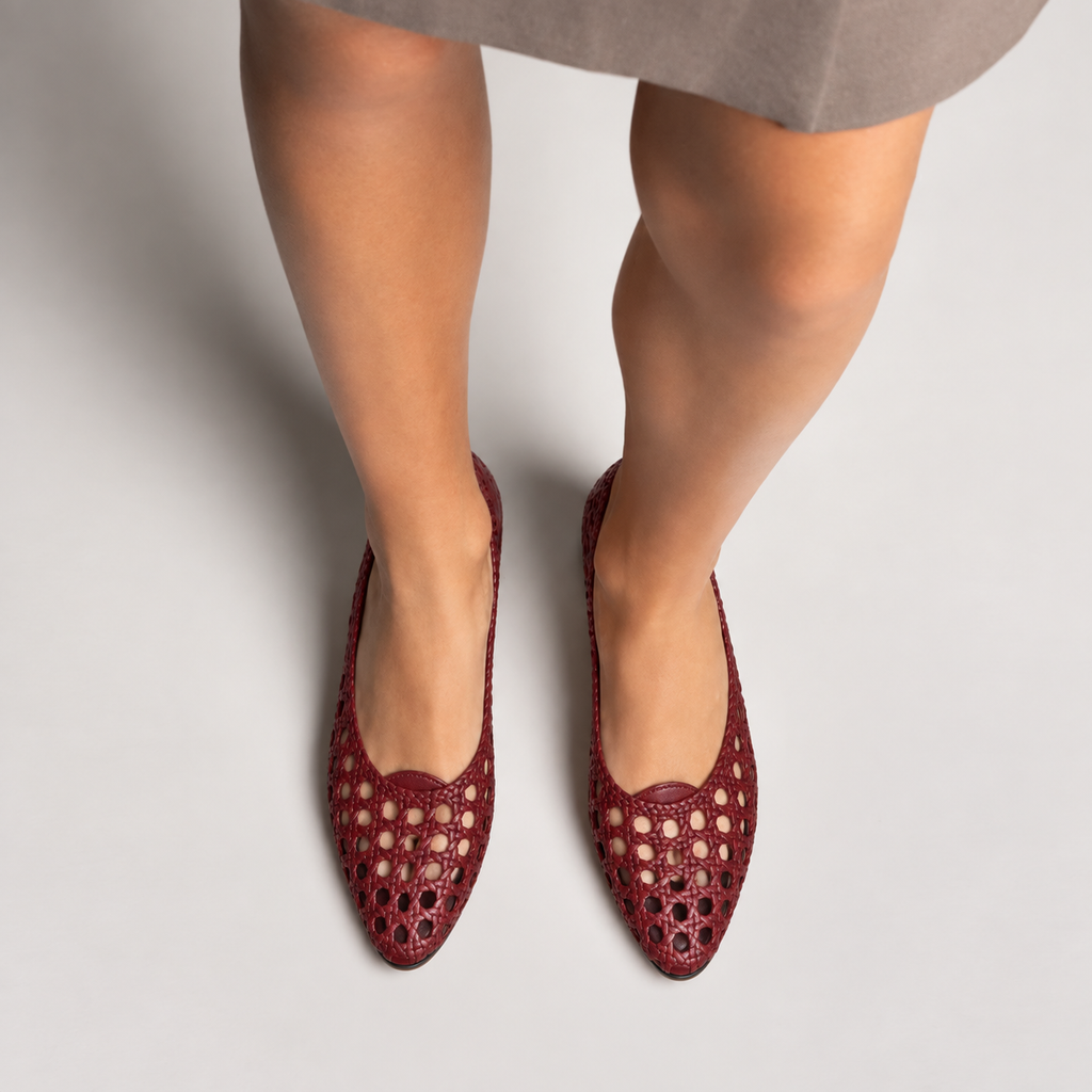 Womens Leather Woven Loafers side view - women's leather loafers UK