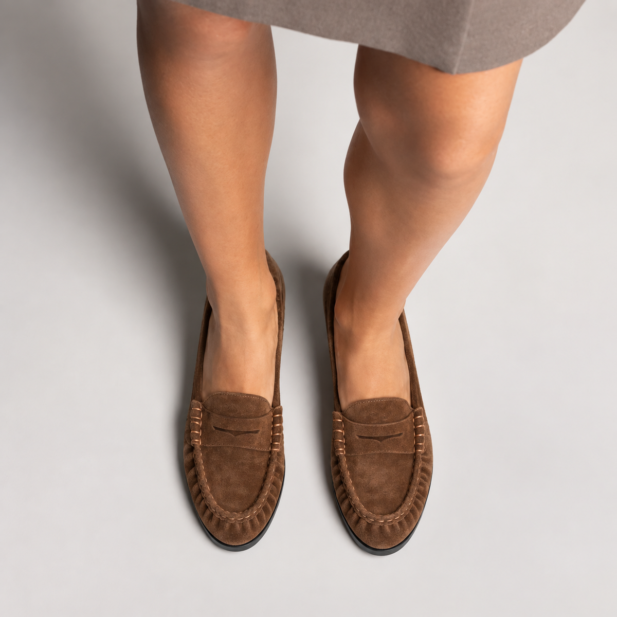 Womens Leather Retro Loafers side view - women's leather loafers UK