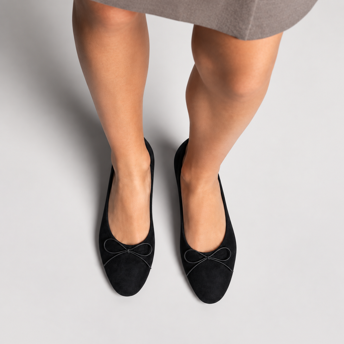 Womens Bow Everyday Ballet Flats side view - women's ballet flats UK