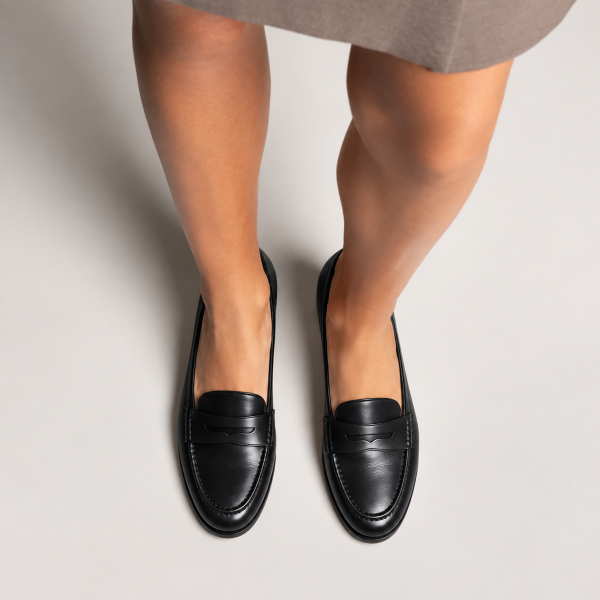 Womens Leather Chain Loafers side view - women's leather loafers UK