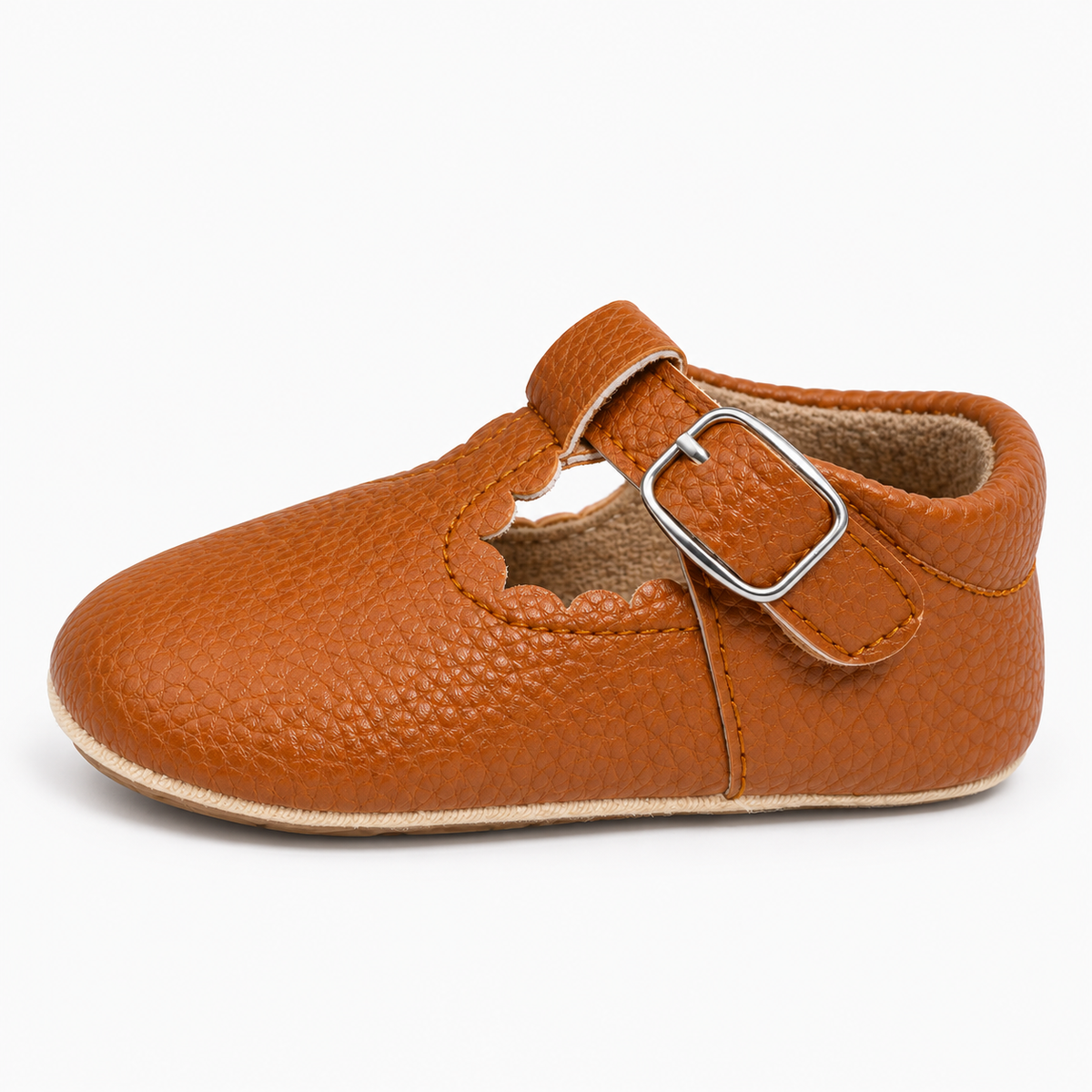 Baby Mary Jane Pre Walker Shoes side detail with buckle strap and soft sole