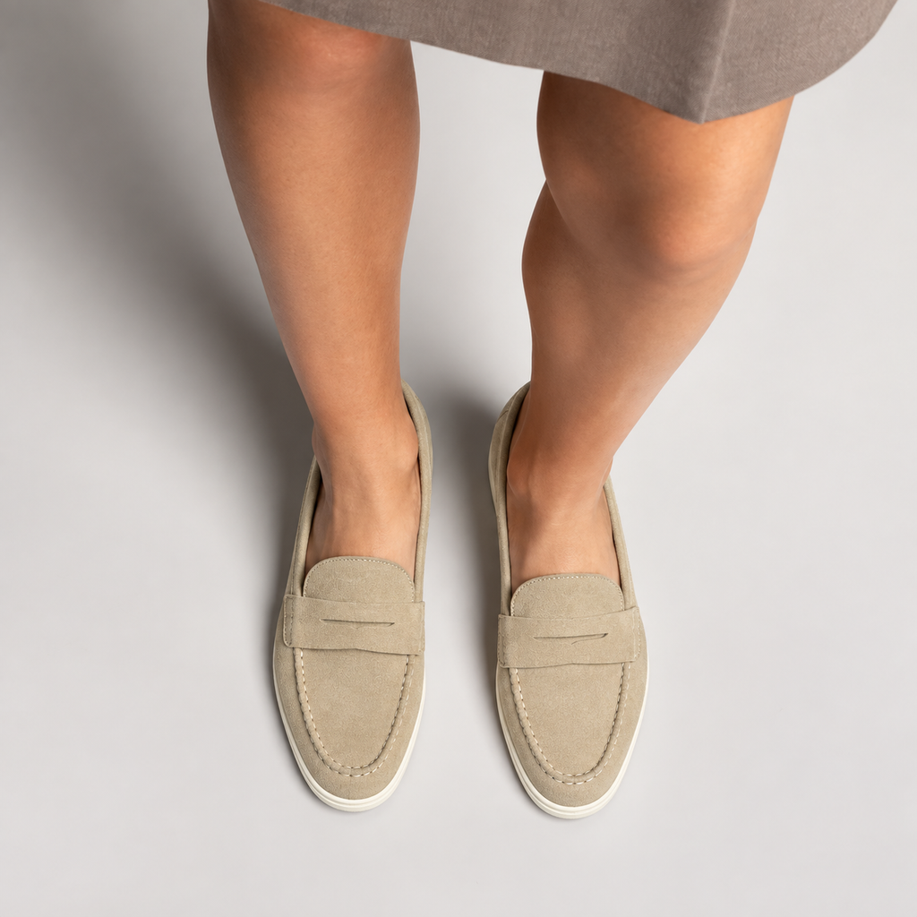 Womens Leather Comfort Smart Loafers side view - women's leather loafers UK