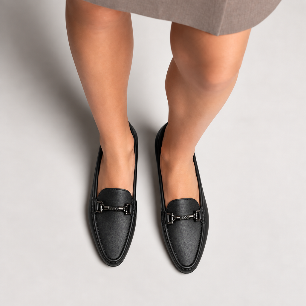 Womens Leather Driving Everyday Loafers side view - women's leather loafers UK