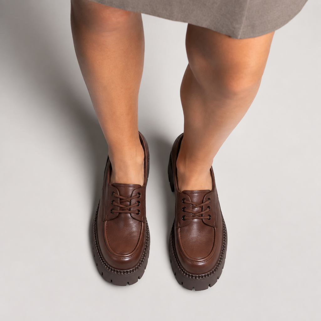 Womens Platform Lace Up Ballet Flats side view - women's ballet flats UK