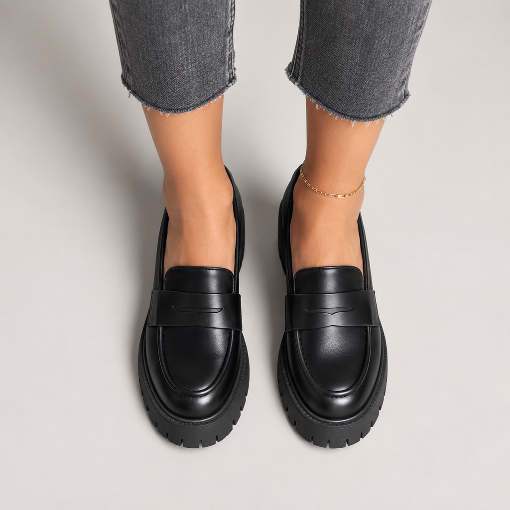 Womens Platform Loafers side view - women's loafers UK
