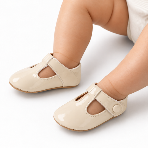 Baby Leather Non Slip Ballet Flats side view - baby ballet flats UK