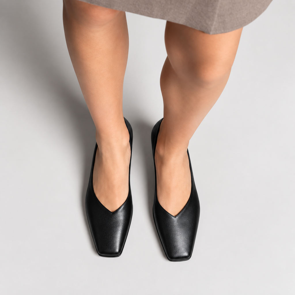 Womens Square Toe Loafers side view - women's loafers UK
