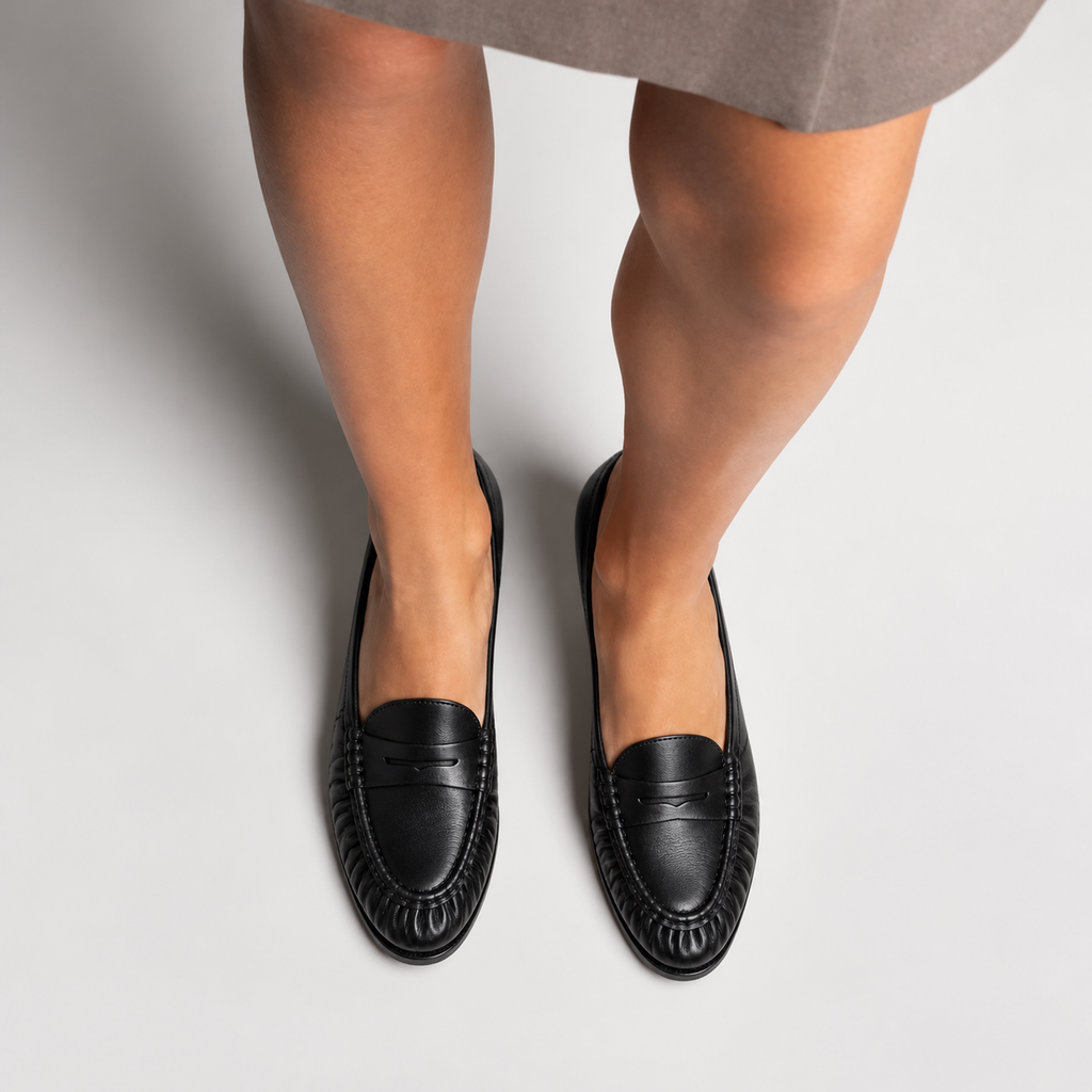 Womens Leather Comfort Loafers side view - women's leather loafers UK