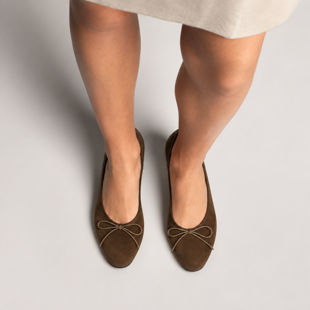 Womens Butterfly Bow Everyday Ballet Flats side view - women's ballet flats UK