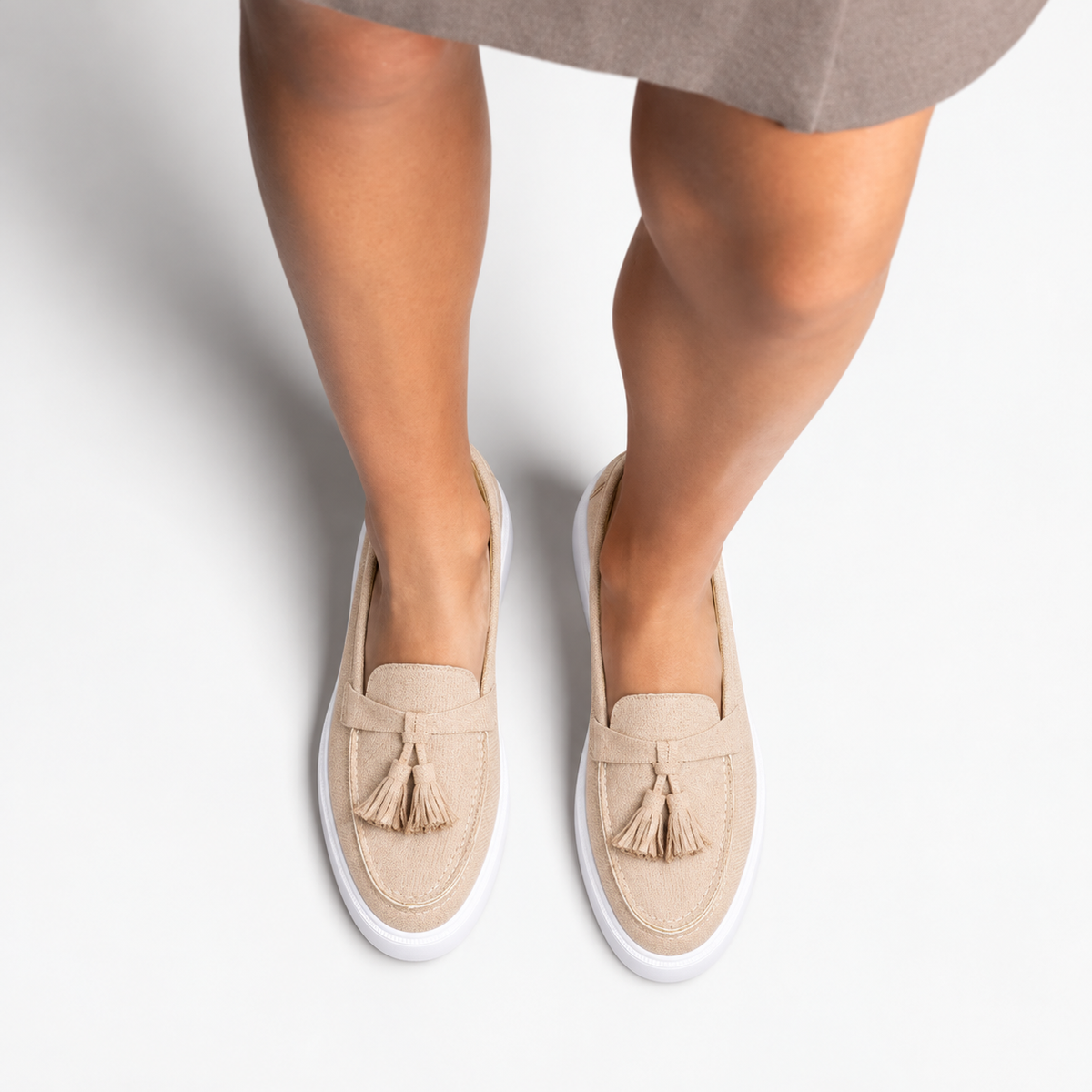 Womens Tassel Chunky Loafers side view - women's loafers UK