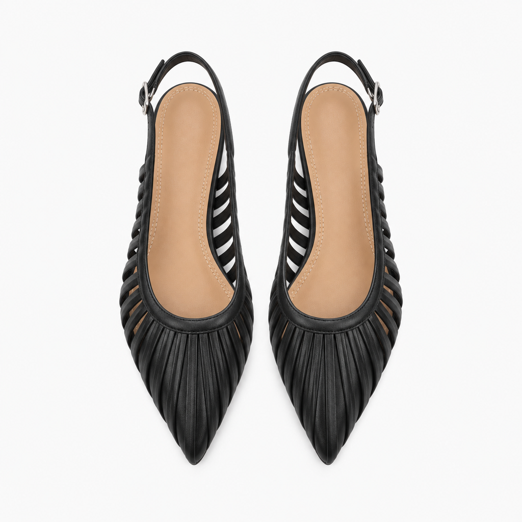 Womens Pointed Toe Slingback Ballet Flats detail view - women's ballet flats UK