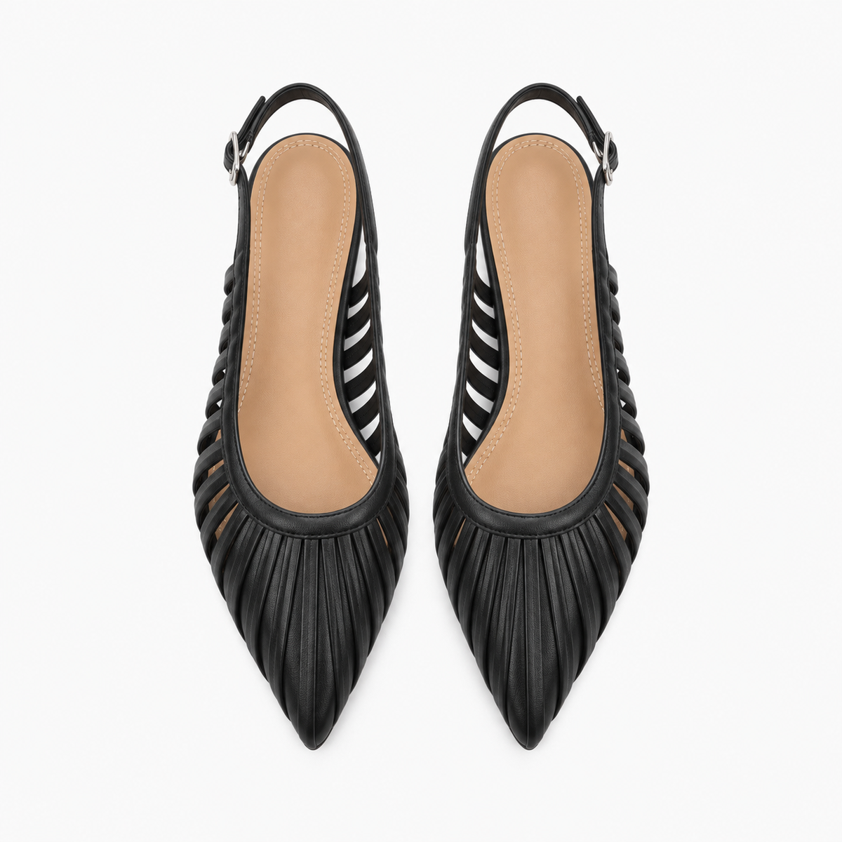 Womens Pointed Toe Slingback Ballet Flats detail view - women's ballet flats UK