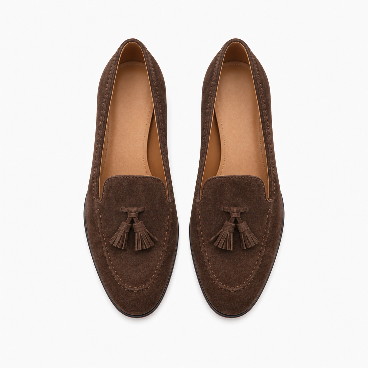 Womens Tassel Suede Comfort Loafers detail view - women's suede loafers UK