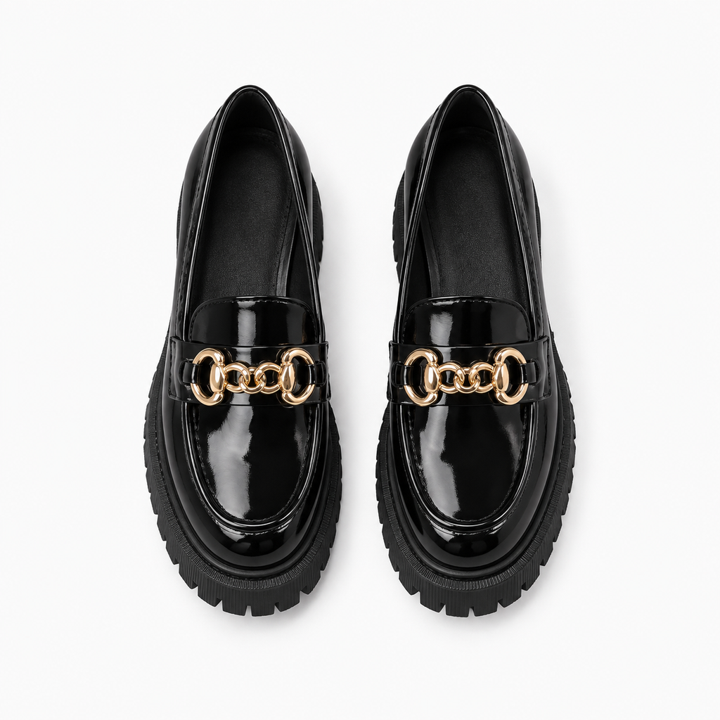 Womens Chain Platform Loafers detail view - women's loafers UK
