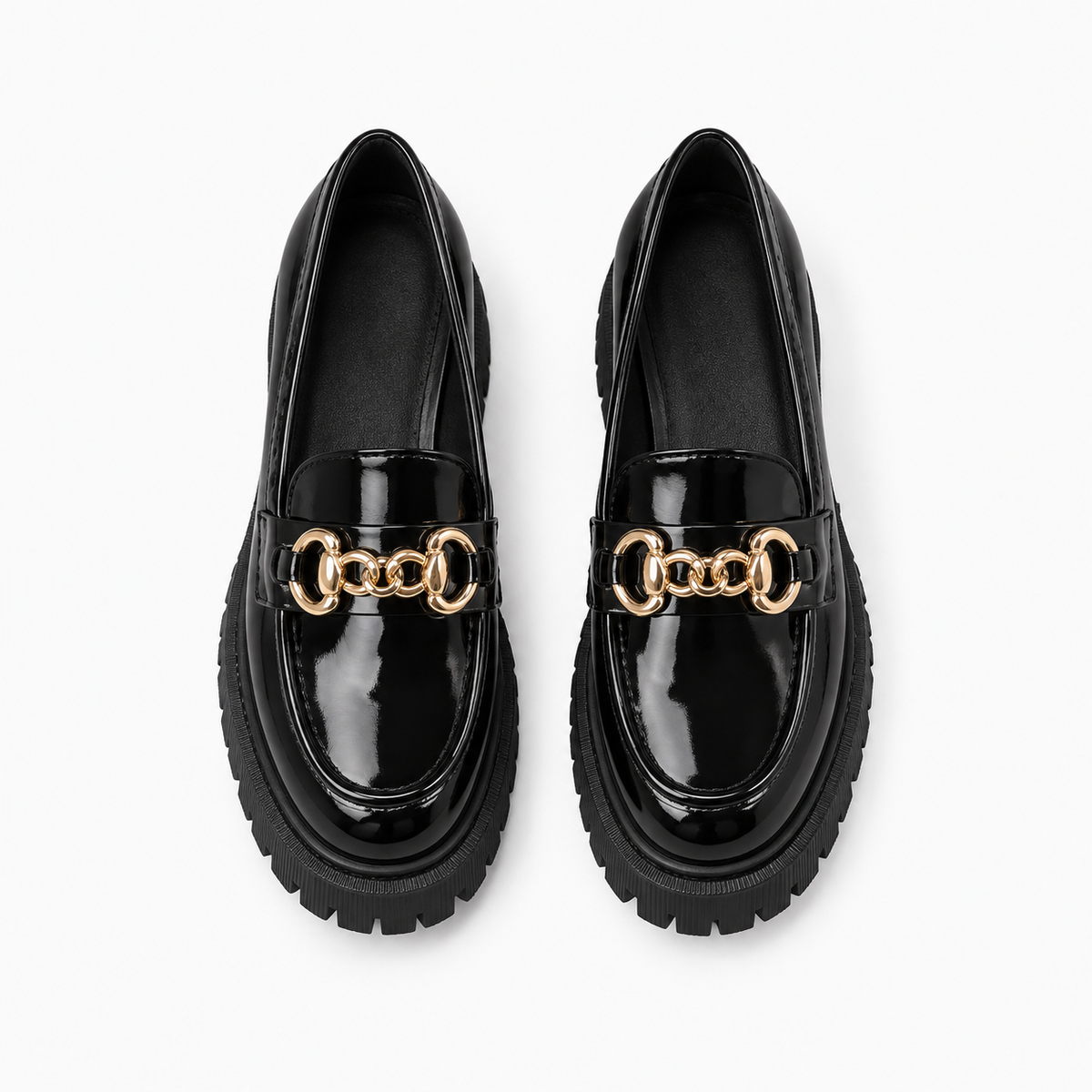 Womens Chain Platform Loafers detail view - women's loafers UK
