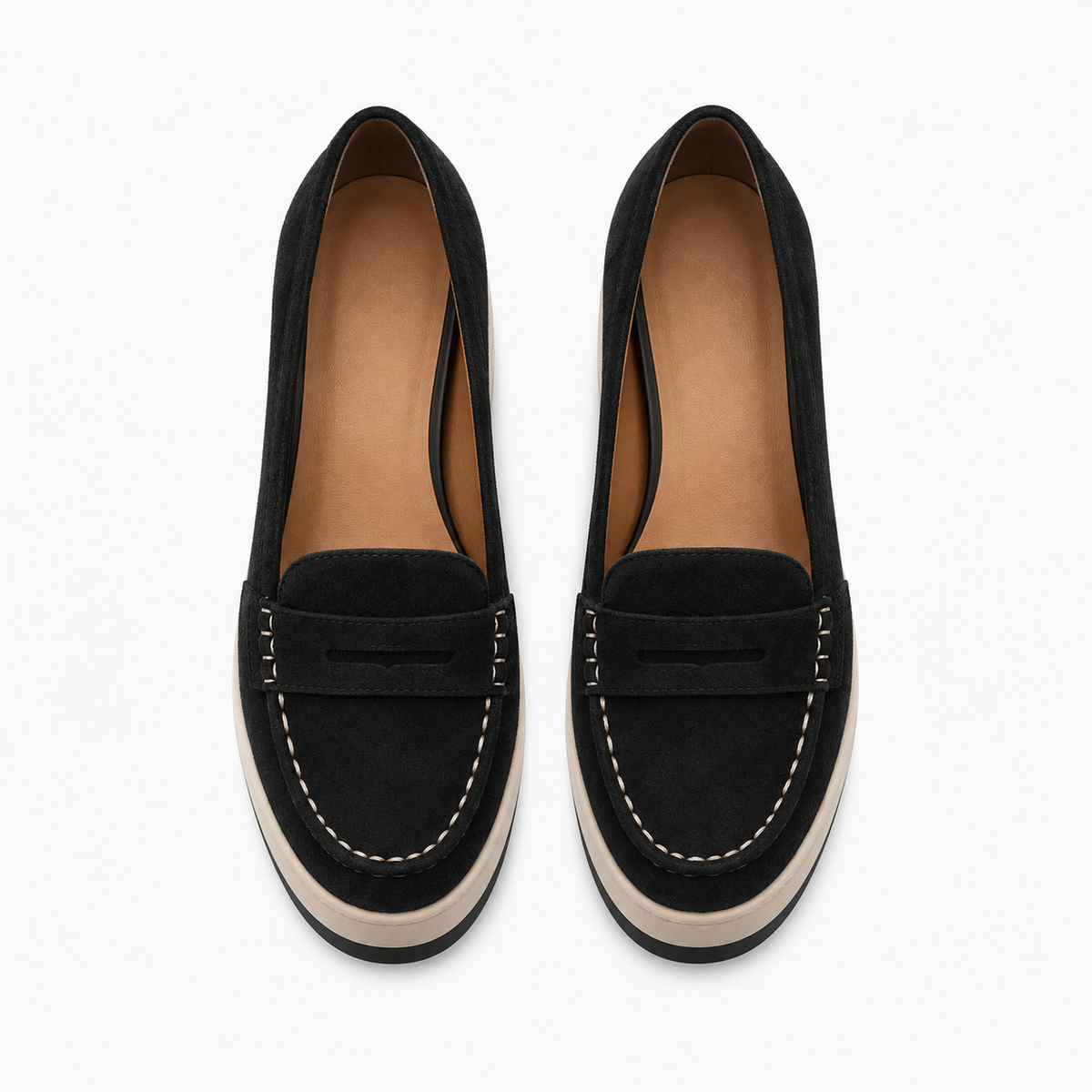 Womens Suede Platform Loafers detail view - women's suede loafers UK