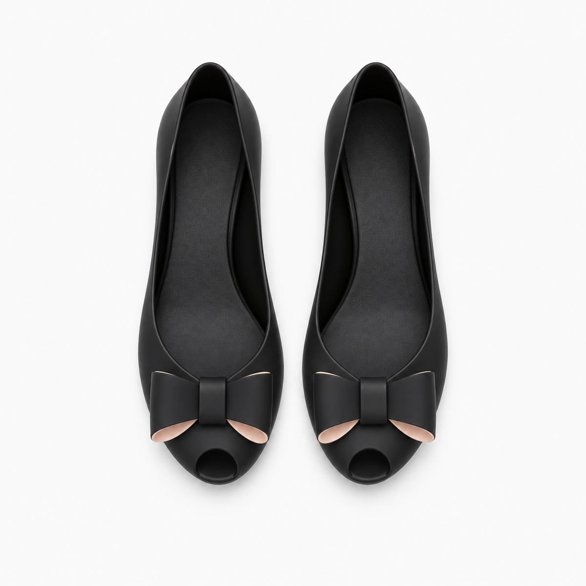 Womens Bow PVC Ballet Flats detail view - women's ballet flats UK