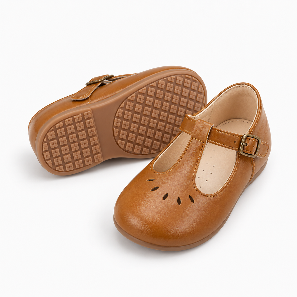 Kids Soft Sole Retro Ballet Flats detail view - kids ballet flats UK
