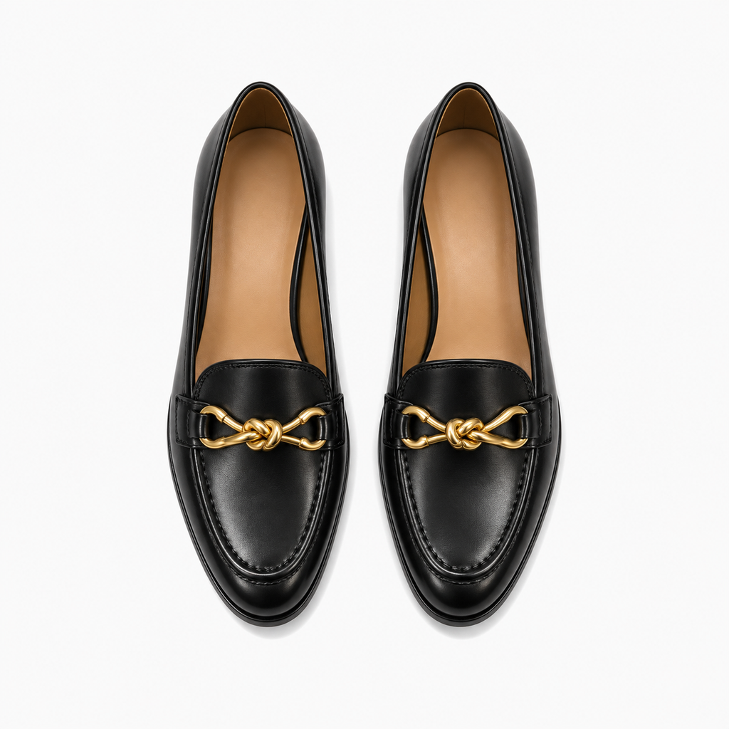 Womens Penny Leather Walking Loafers detail view - women's leather loafers UK