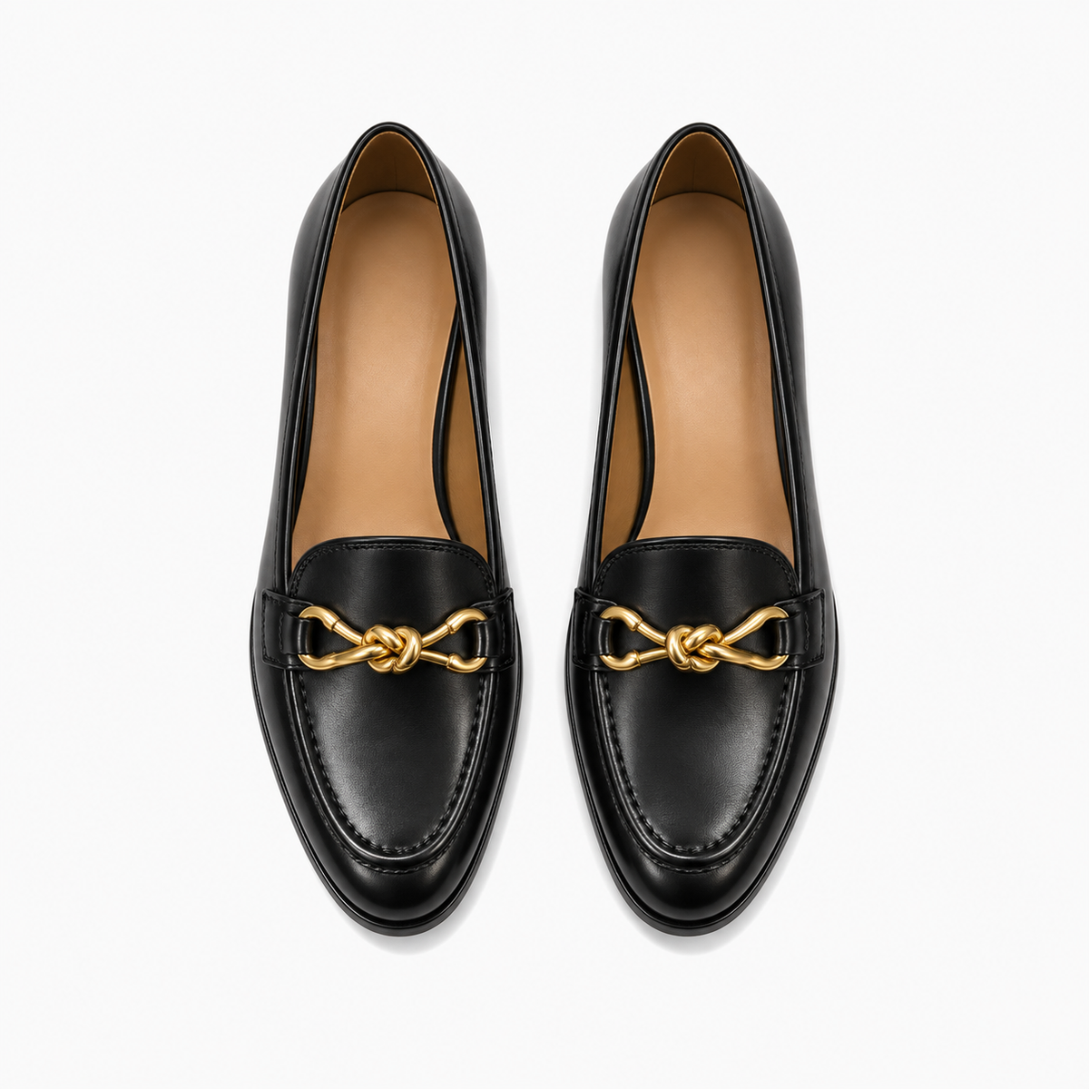 Womens Penny Leather Walking Loafers detail view - women's leather loafers UK