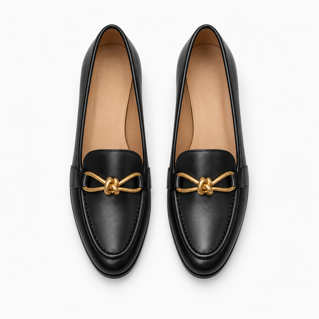 Womens Horsebit Chain Loafers hardware detail - ladies loafers UK