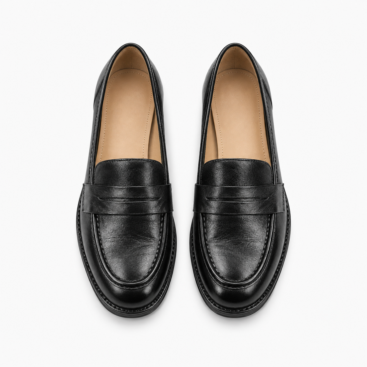 Womens Leather Round Toe Comfort Loafers detail view - women's leather loafers UK