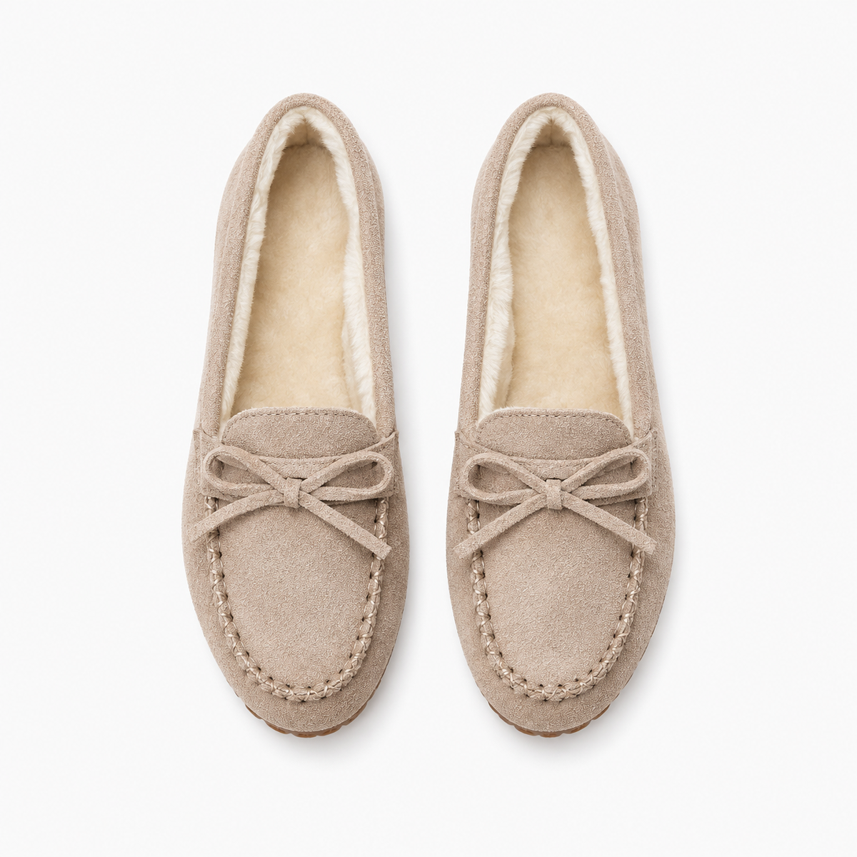 Womens Fur Lined Moccasin Loafers lining detail - fur lined loafers UK