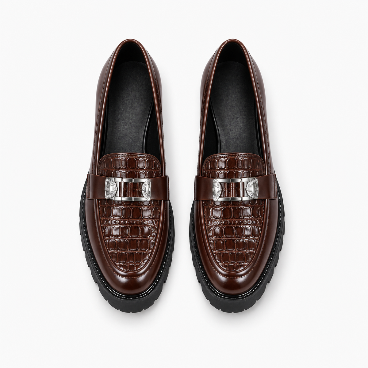 Womens Leather Retro Everyday Loafers detail view - women's leather loafers UK