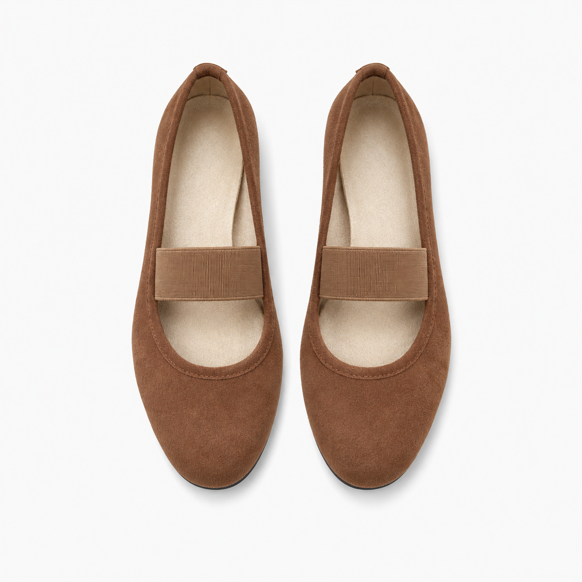 Womens Round Toe Mary Jane Flats front angle - mary jane flats UK