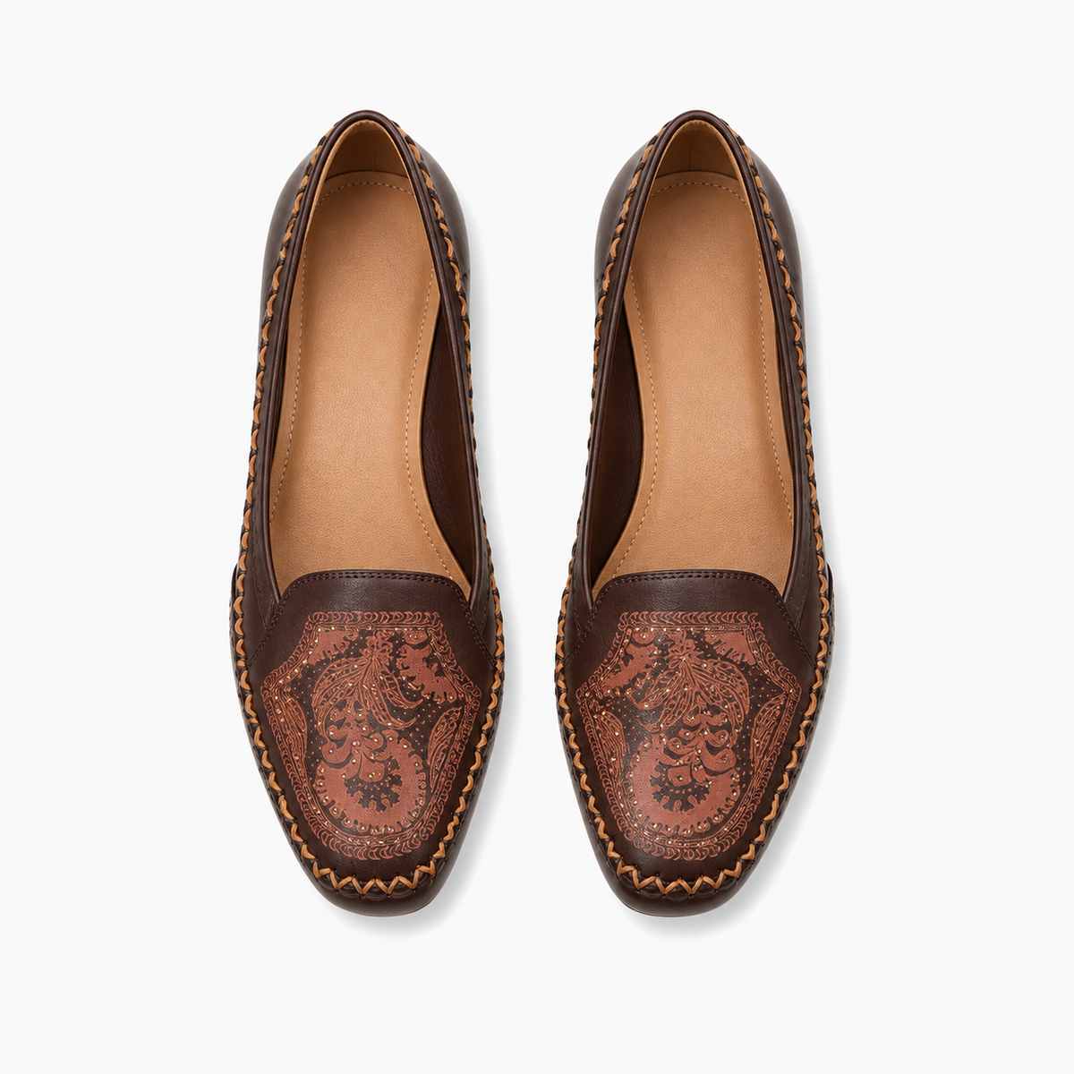 Womens Embroidered Comfort Loafers embroidered detail - womens loafers UK