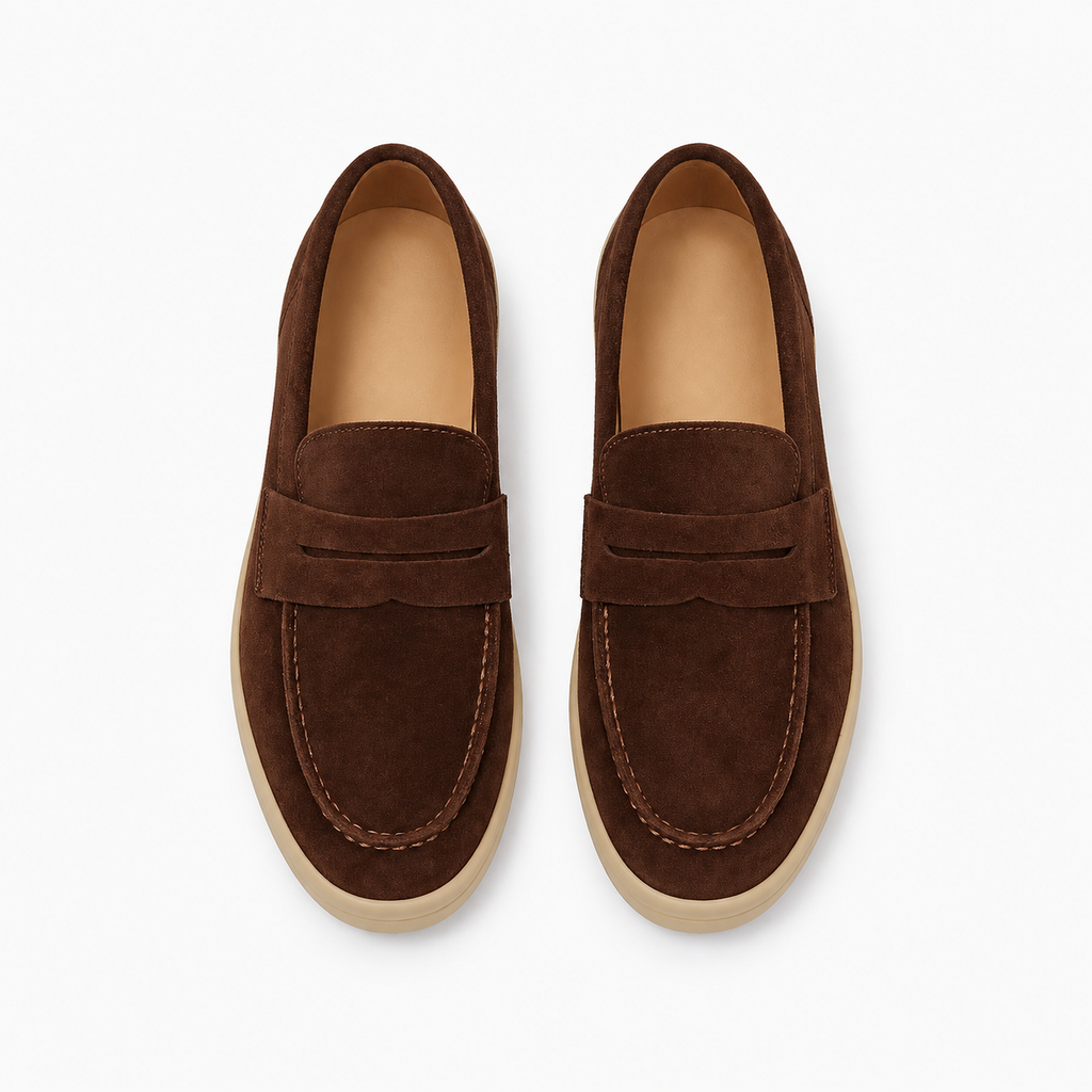 Womens Suede Leather Loafers detail view - women's suede loafers UK