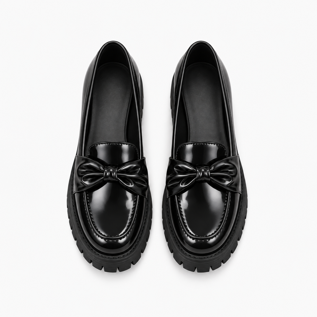Womens Leather Round Toe Breathable Ballet Flats detail view - women's ballet flats UK