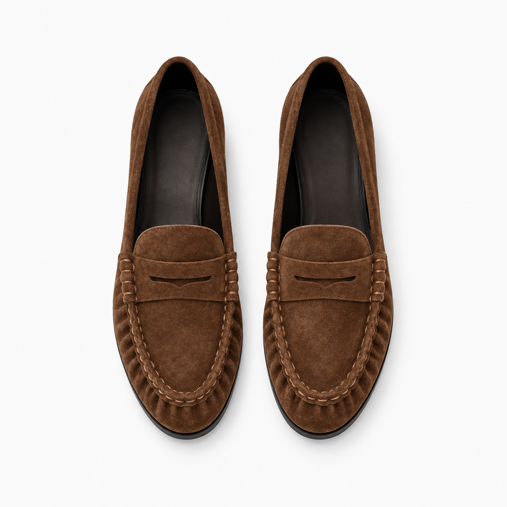 Womens Leather Retro Loafers detail view - women's leather loafers UK
