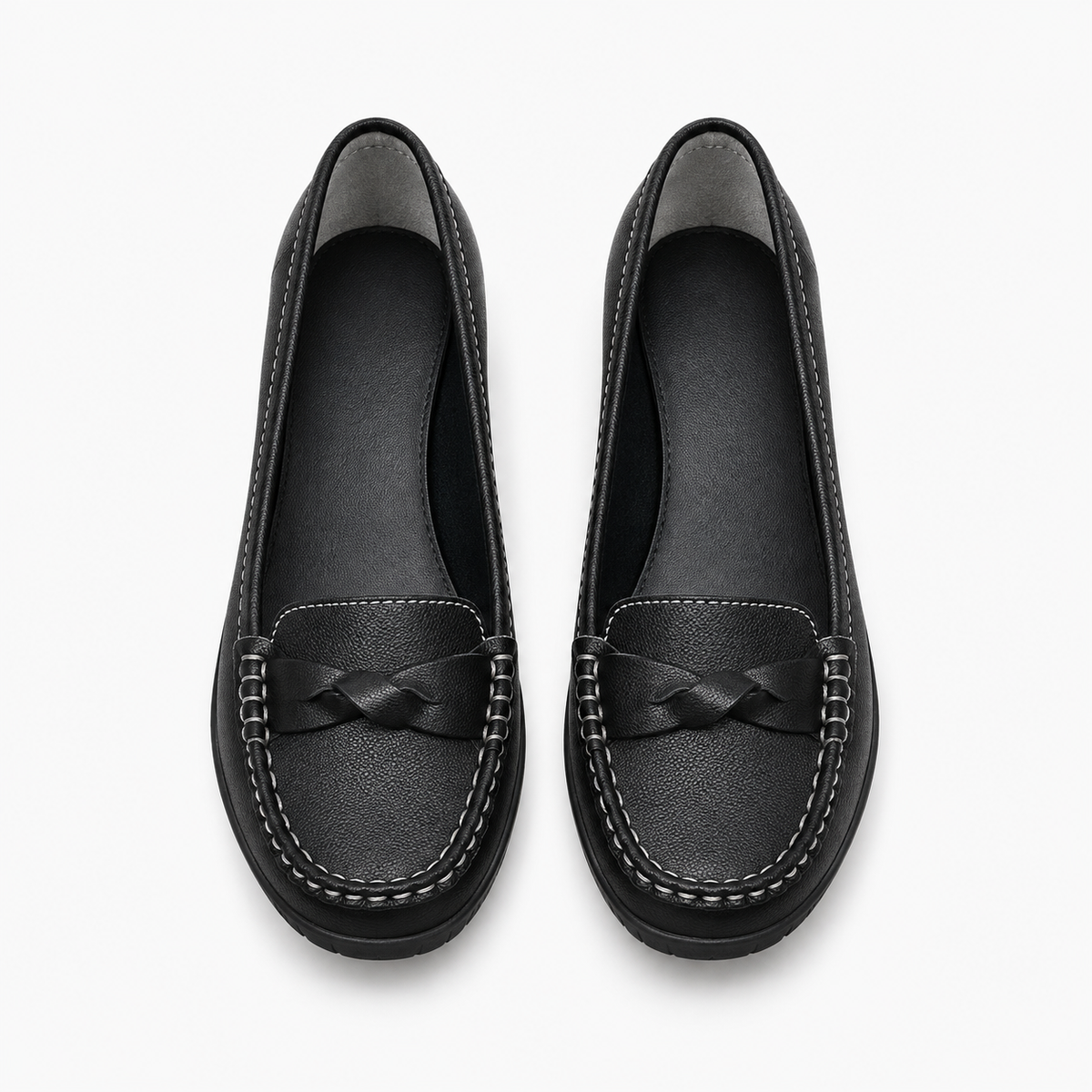 Womens Leather Wedge Ballet Flats detail view - women's ballet flats UK