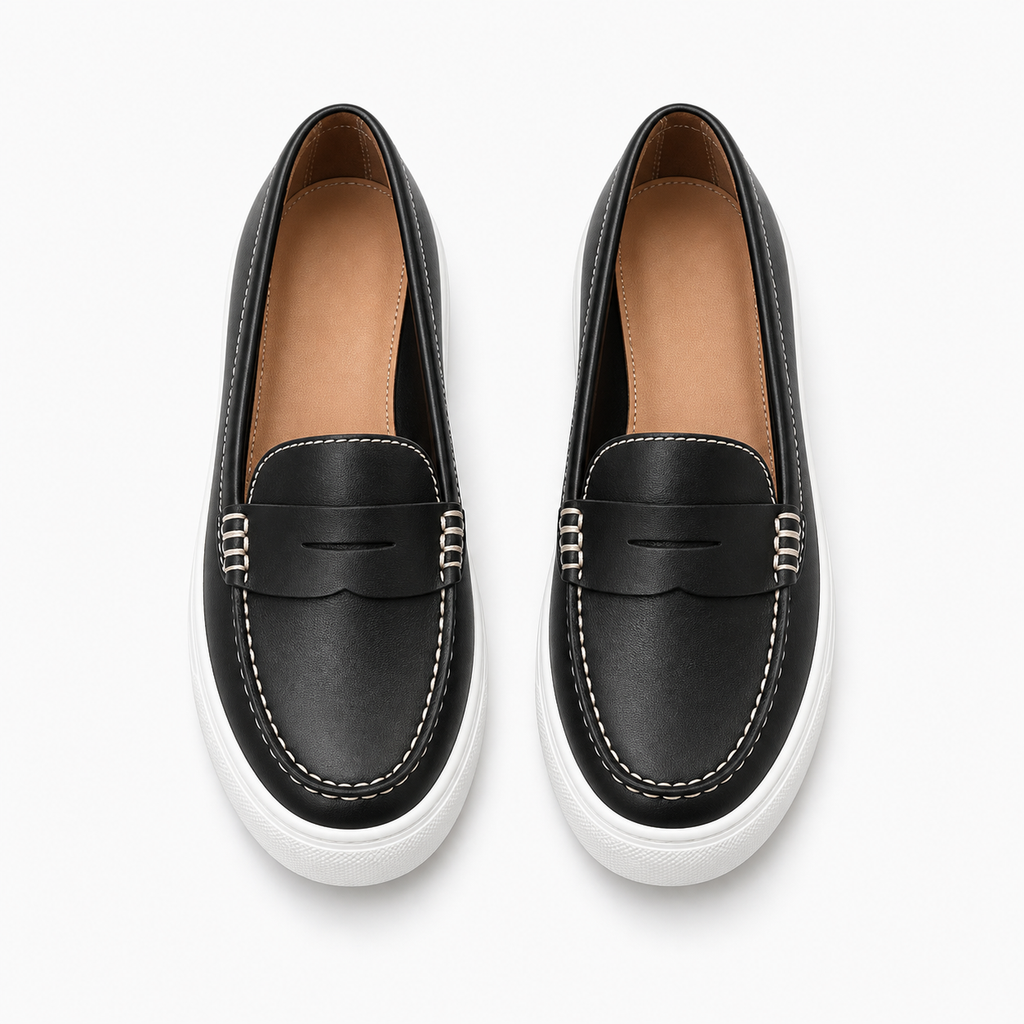 Womens Leather Breathable Summer Loafers detail view - women's leather loafers UK