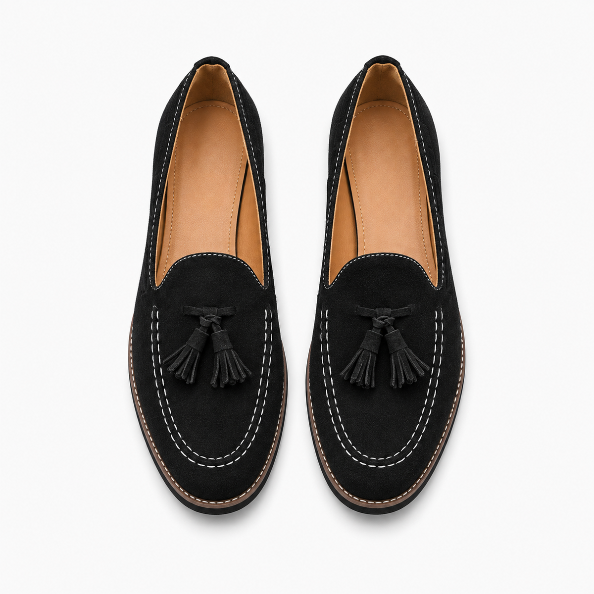 Womens Suede Tassel Purple Loafers detail view - women's suede loafers UK