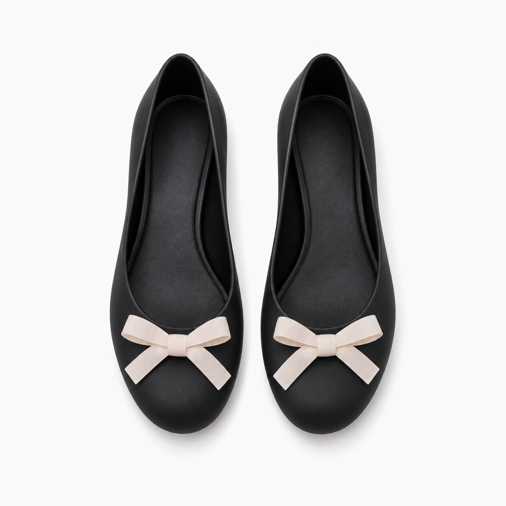 Womens Butterfly Bow Jelly Ballet Flats detail view - women's ballet flats UK