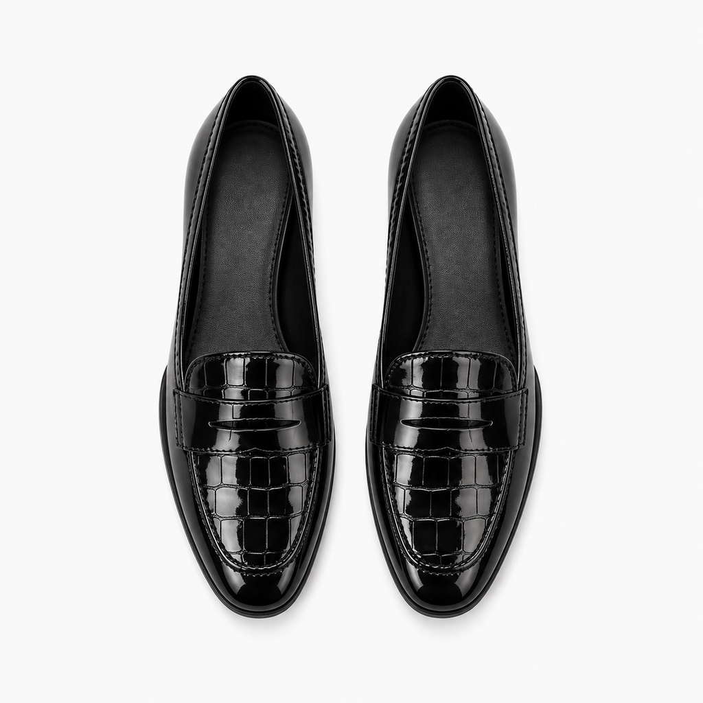 Womens Patent Leather Loafers detail view - women's leather loafers UK