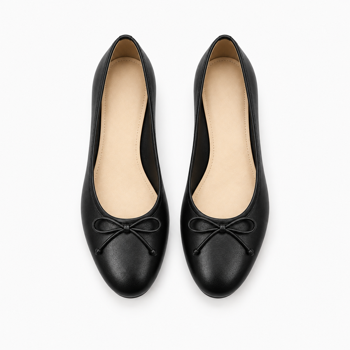 Womens Bow Round Toe Ballet Flats detail view - women's ballet flats UK