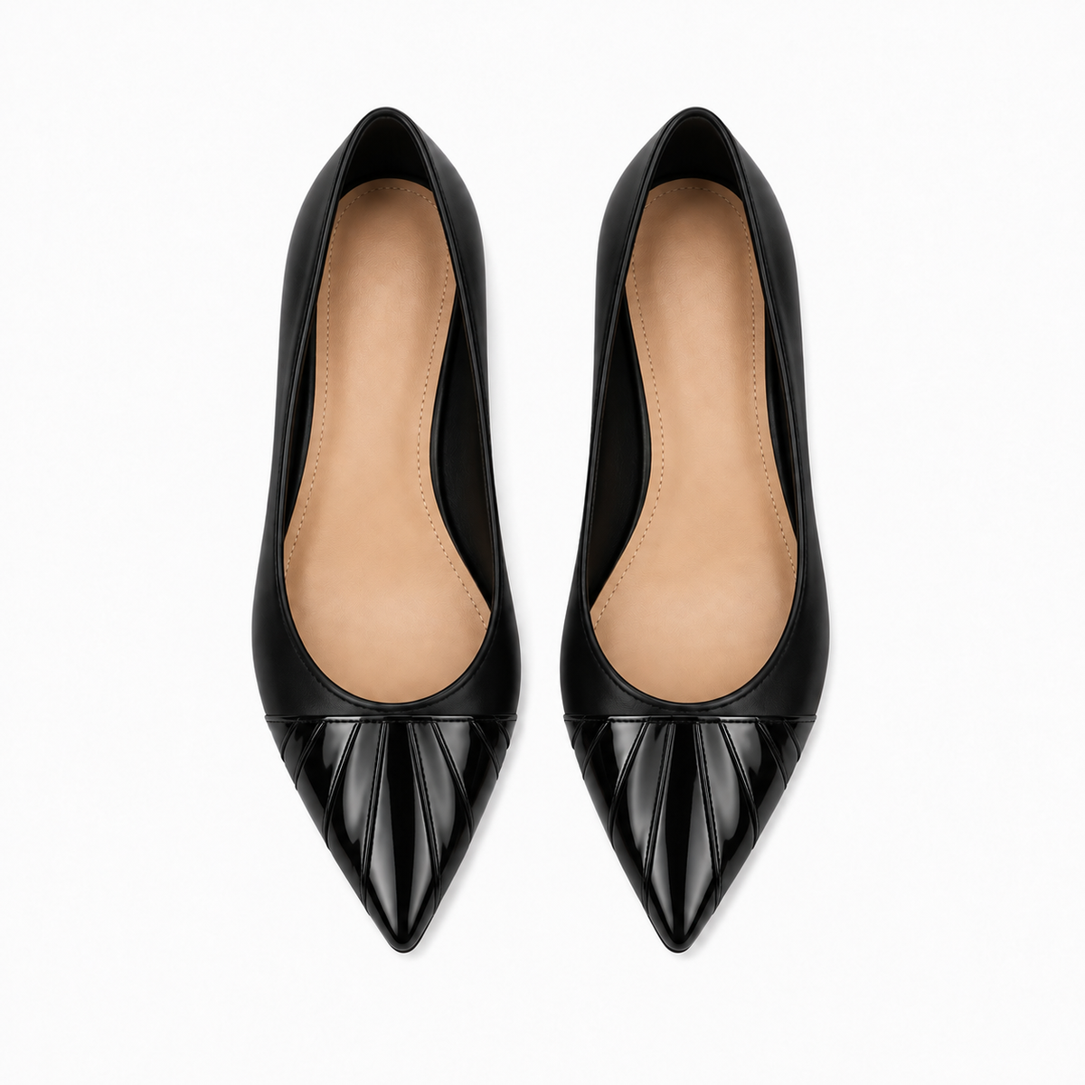 Womens Pointed Toe Glitter Ballet Flats detail view - women's ballet flats UK