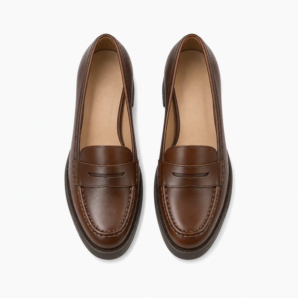 Womens Leather Chunky Loafers detail view - women's leather loafers UK