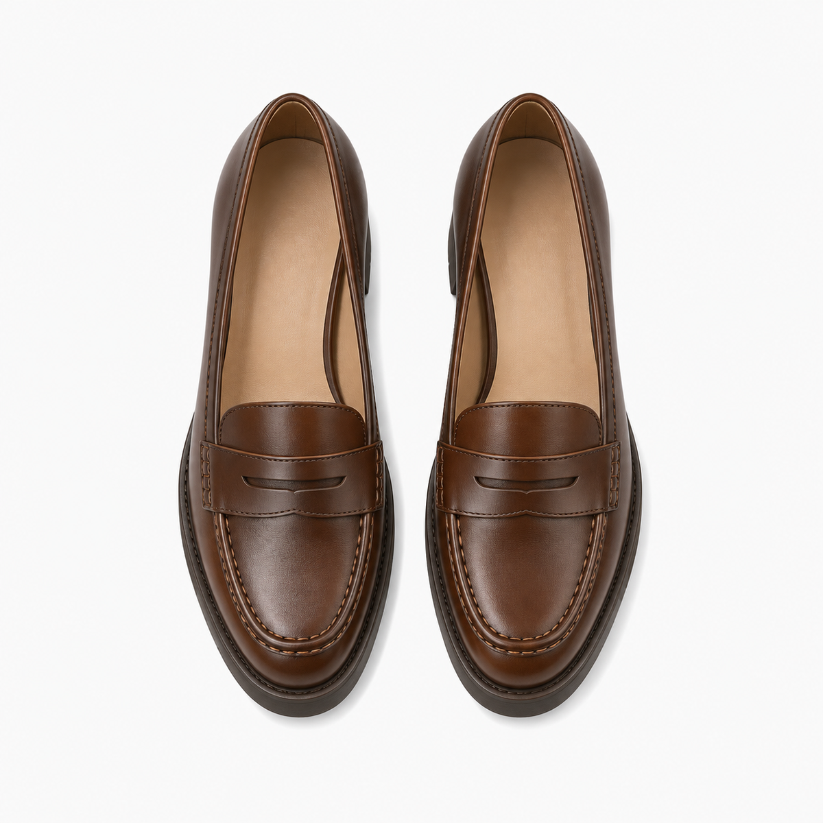 Womens Leather Chunky Loafers detail view - women's leather loafers UK